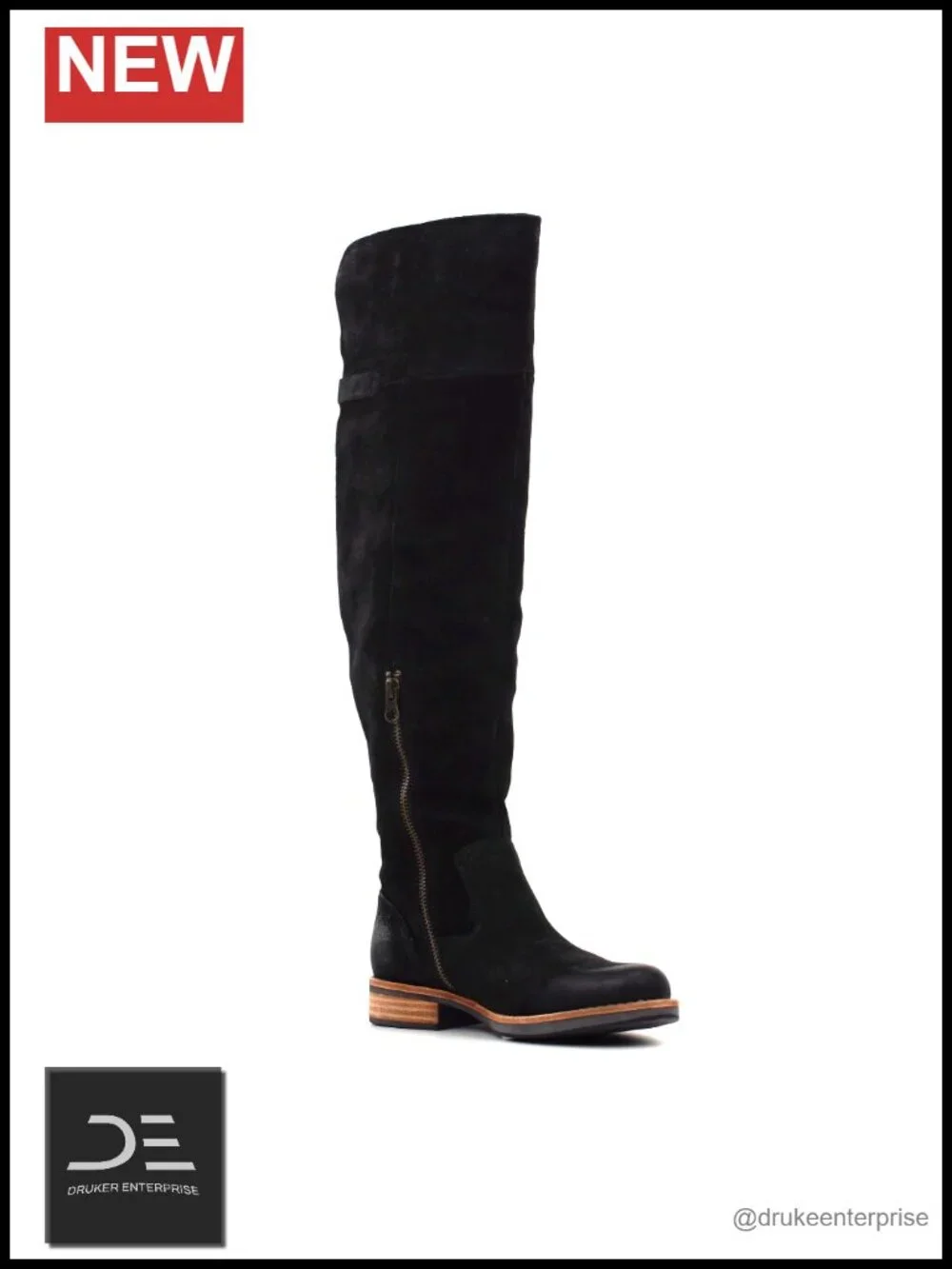 Suede Leather Above-Knee Boots Over the Knee Block Heel